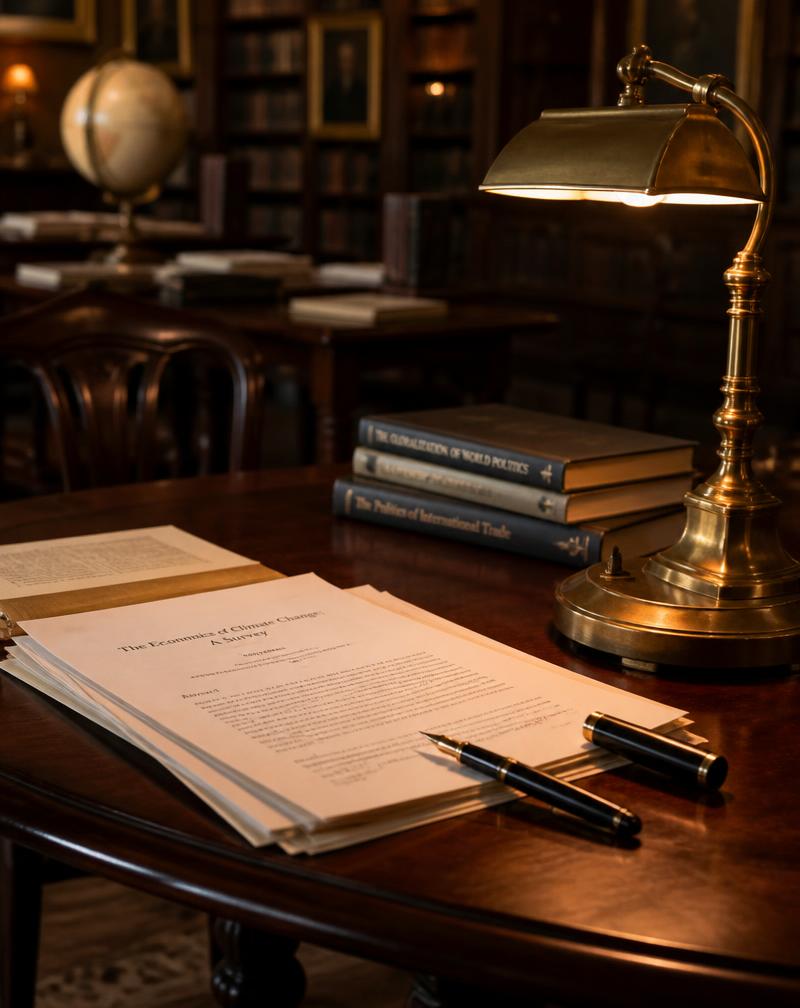 Reading table in a traditional academic library
